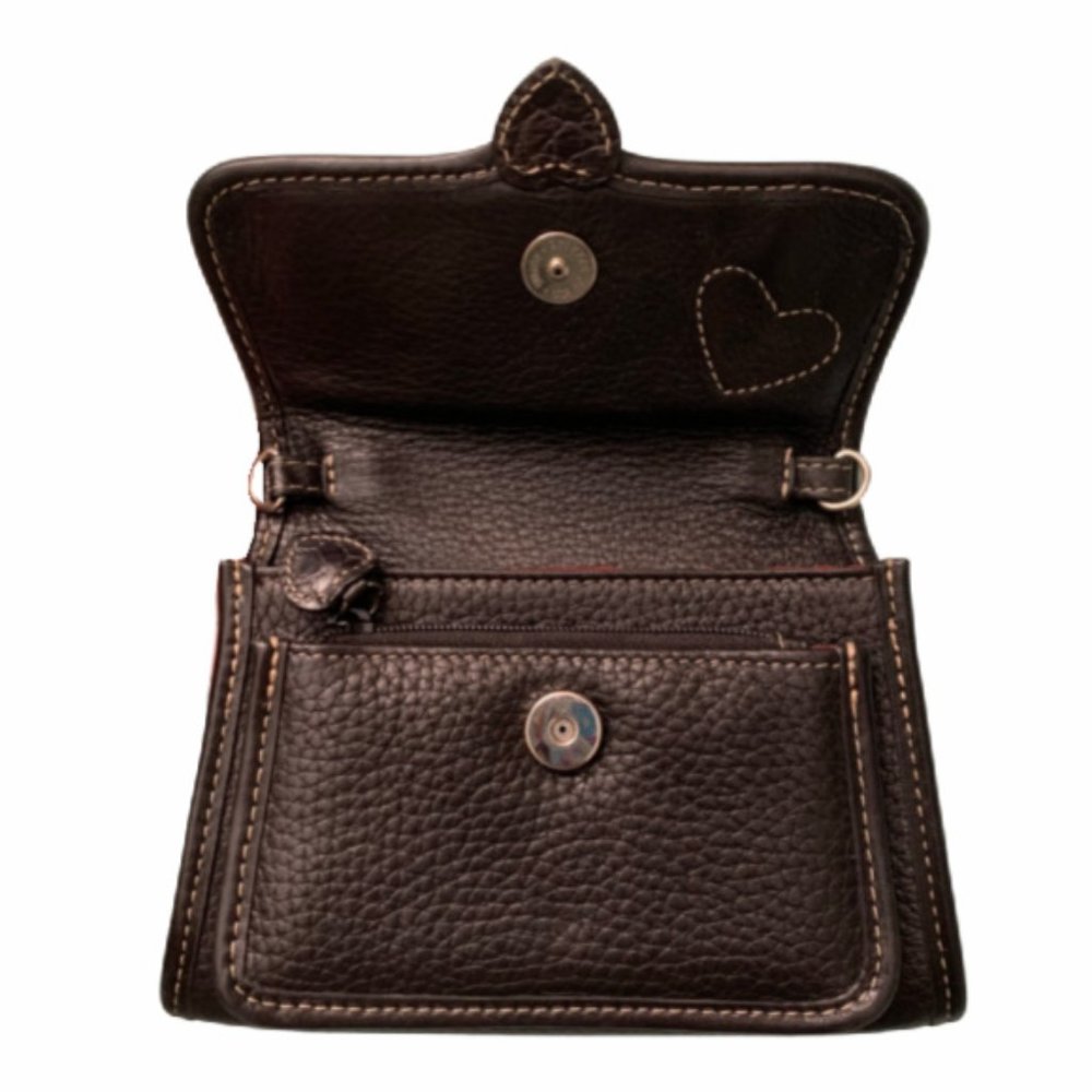 Brighton Butterfly & Hearts Mini Organizer Leather Crossbody Wallet - Picture 4 of 11